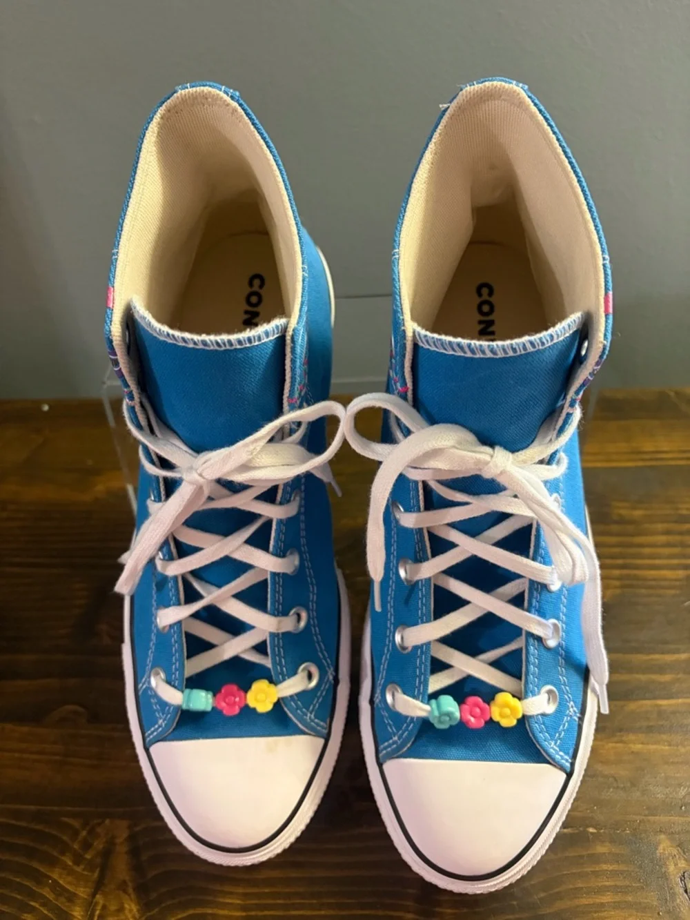 Chuck Taylor All Star Lift Kidult Women Converse Dial up Blue High-Top Sneakers - Picture 6 of 14